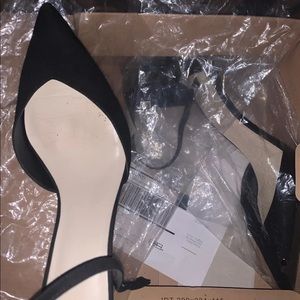 Zara black strap 2 inch pumps